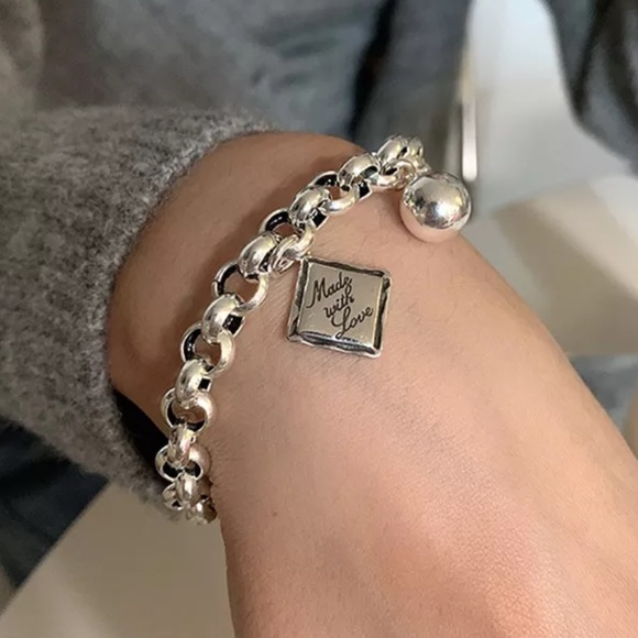 NEW “8” 925 STERLING SILVER  HIP HOP PUNCK BRACELET,NICE BRACELET,CUTE BRACELET - Picture 2 of 5